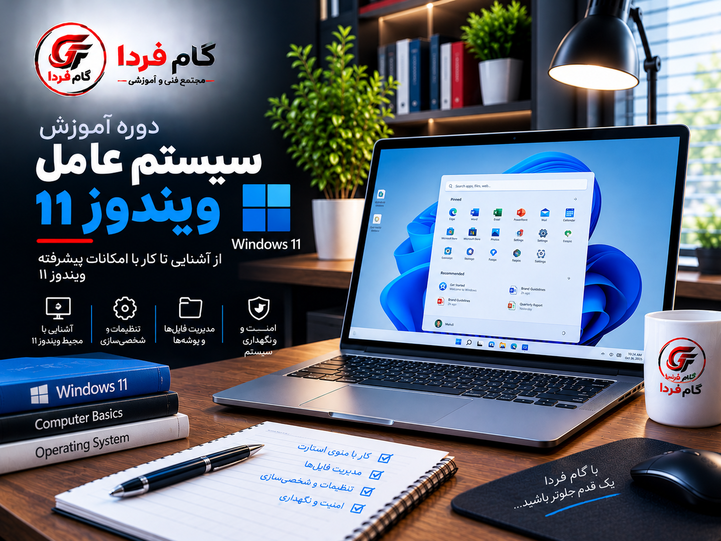 Windows 11 Learning Workspace Poster آموزش سیستم عامل ویندوز 11 - تصویر 1